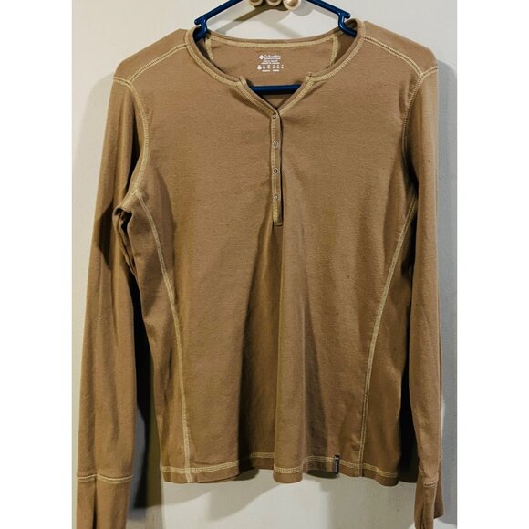Columbia Other - Columbia Mens Long Sleeve Henley Shirt - Size L - Beige